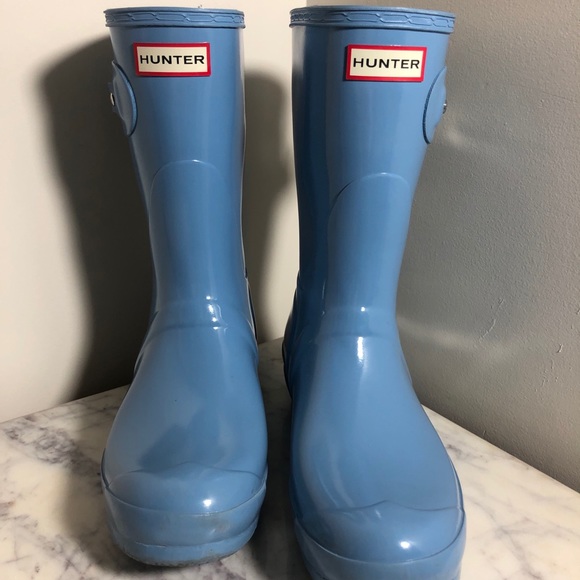 Hunter Shoes - Sky Blue Glossy Hunter Boots